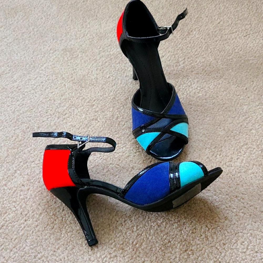 Color block heels